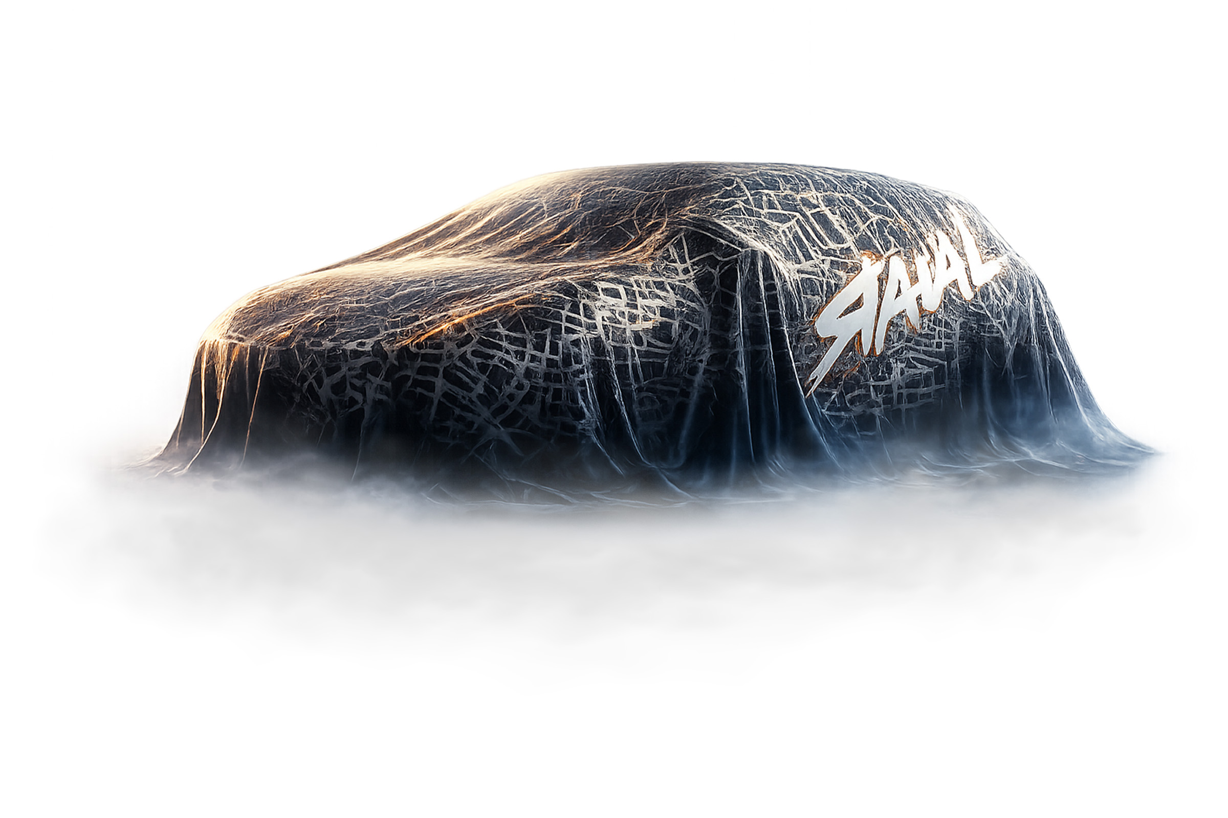 Ein verh&uuml;llter Raval auf wei&szlig;em Grund