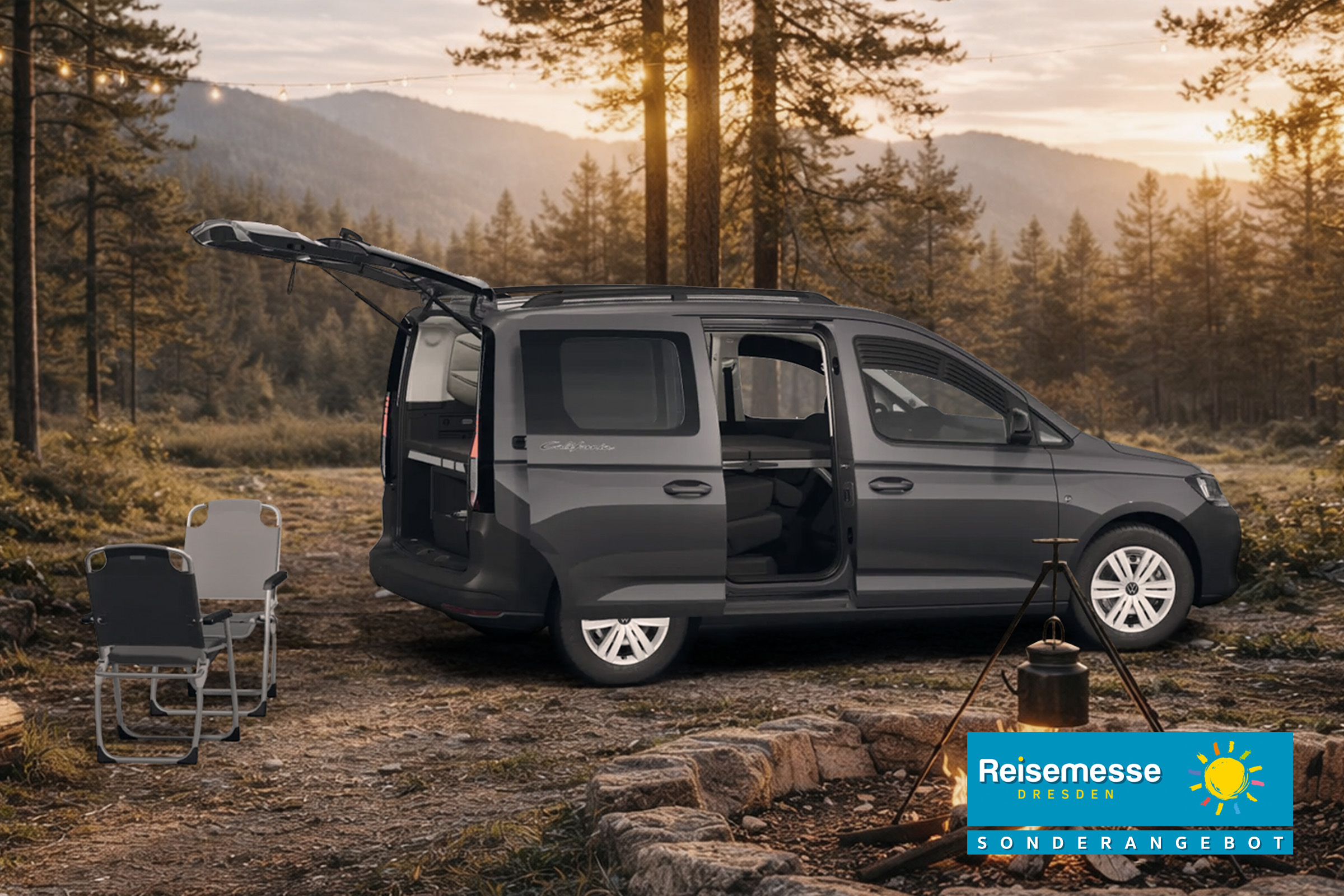 Ein Caddy in der Seitenansicht