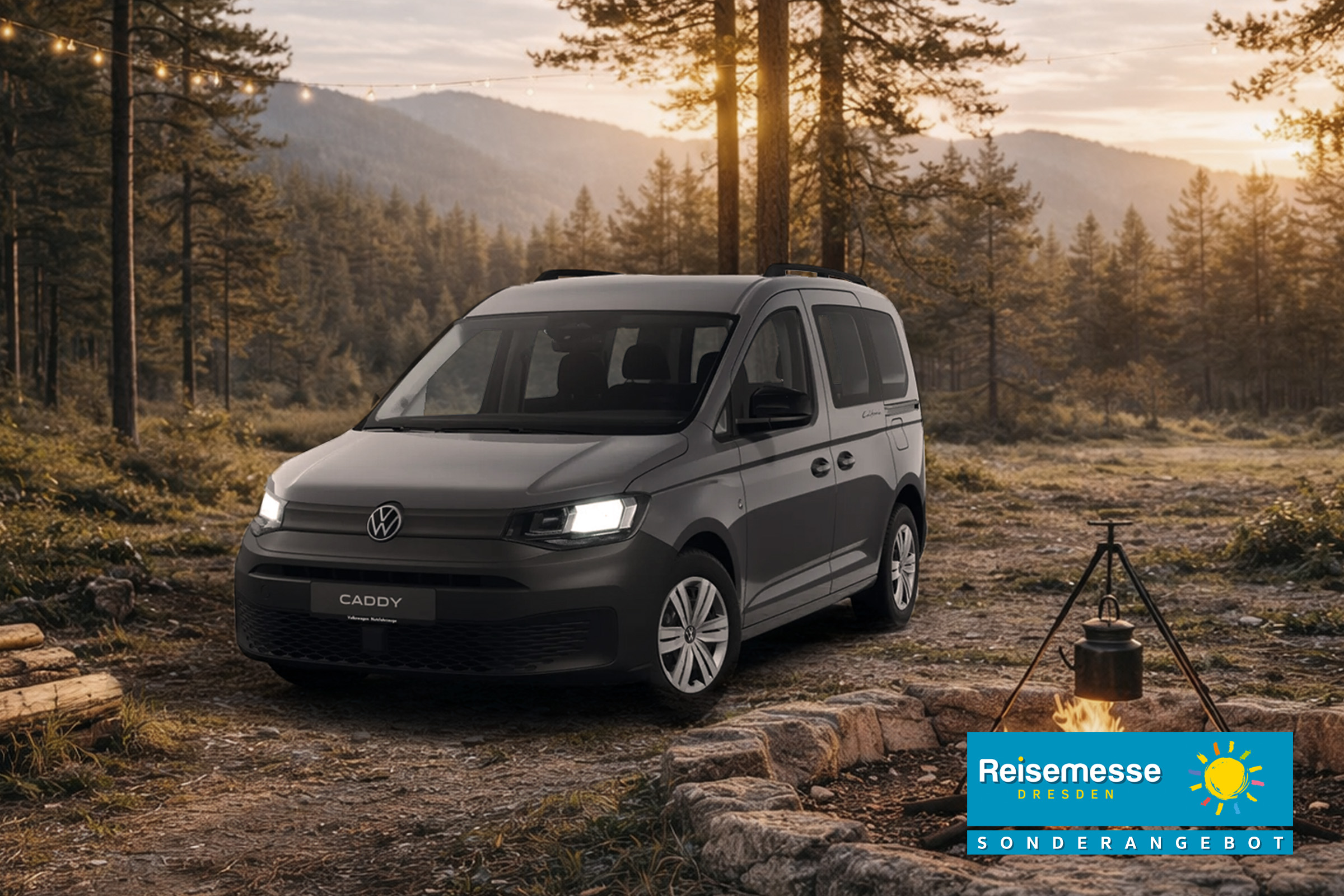 Ein Caddy in der Dreiviertelansicht