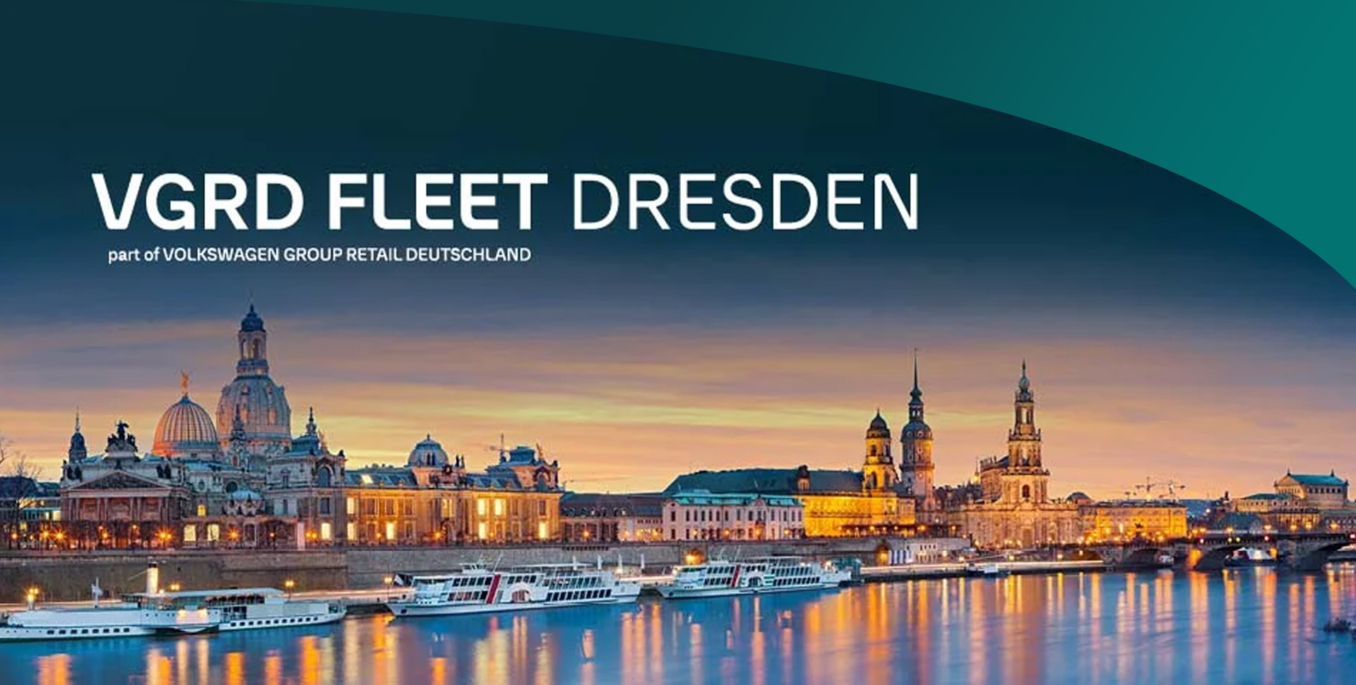 Dresden im Panorama mit dem Schriftzug VGRD Fleet