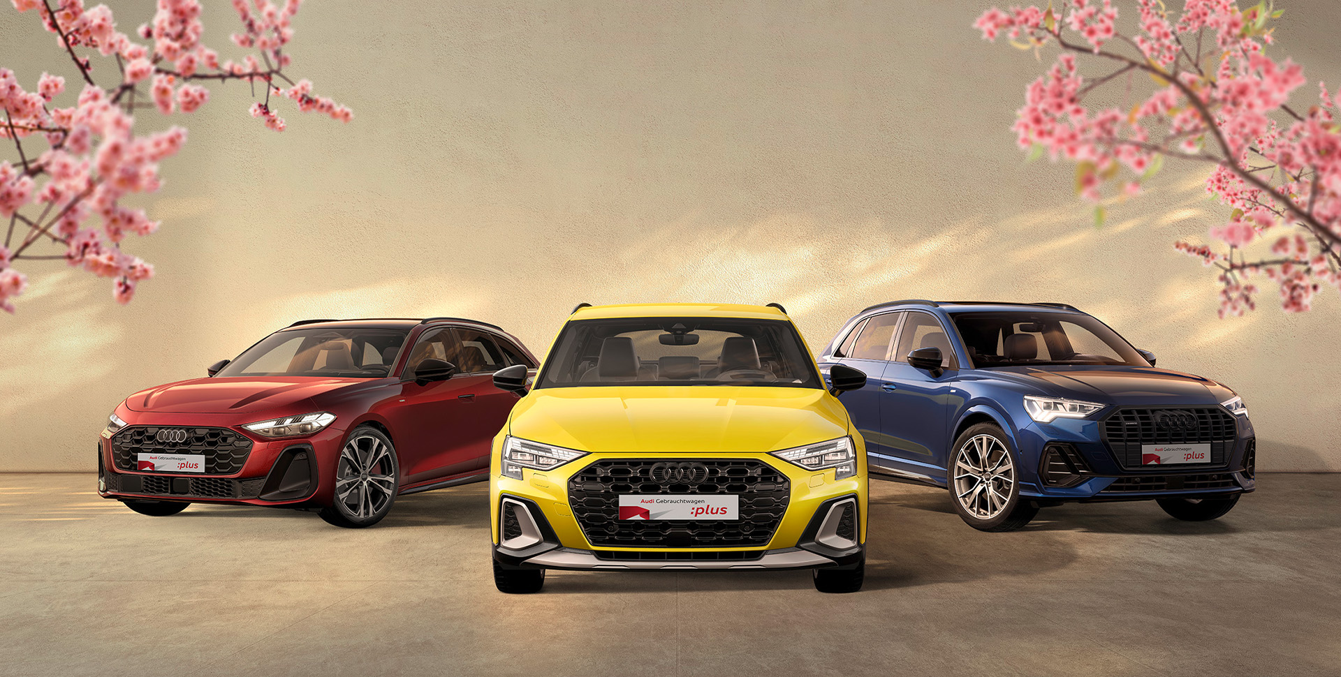 drei Audi GW Modelle in einer gef&auml;cherten Perspektive