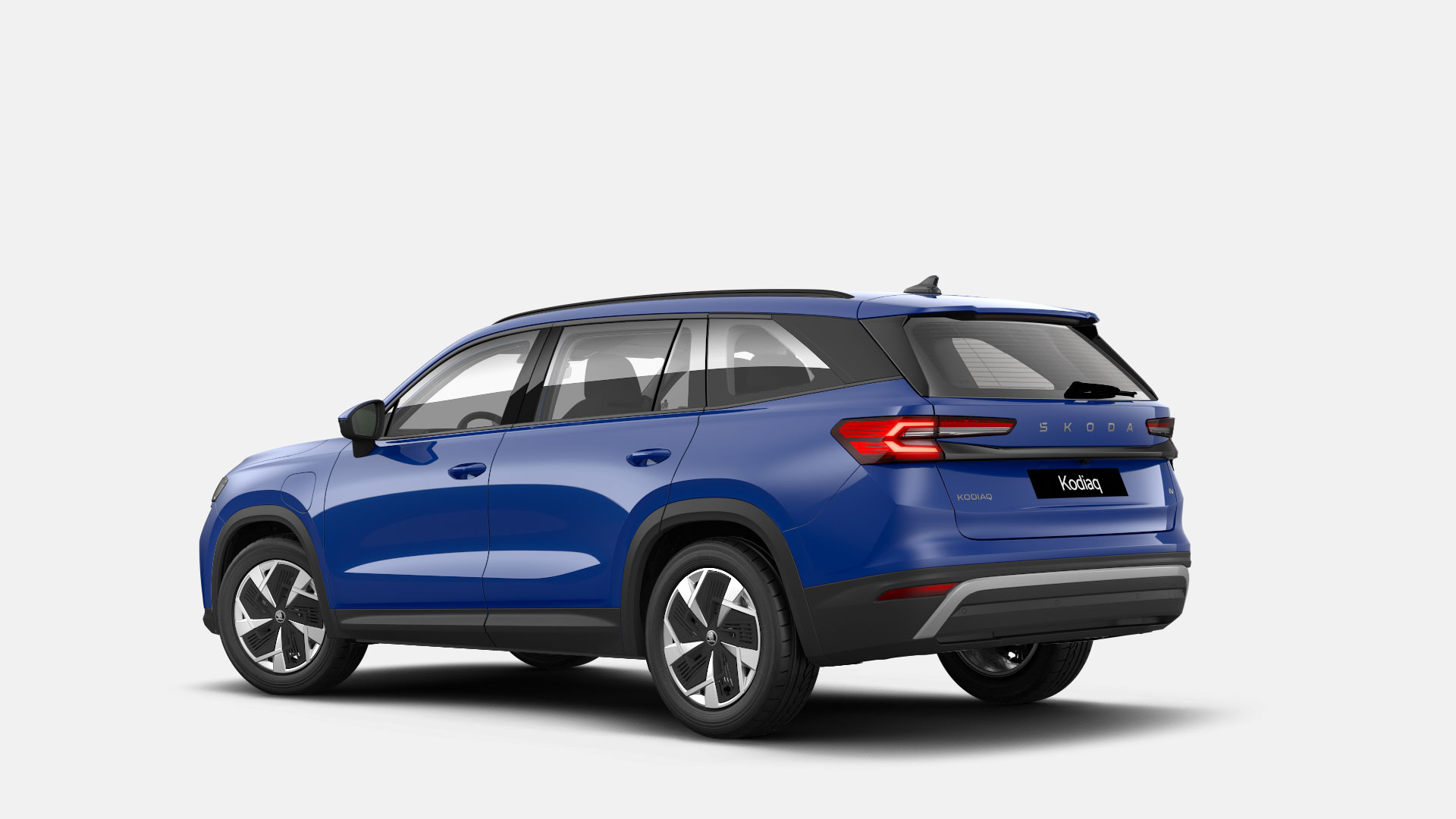 Blauer Skoda Kodiaq von hinten