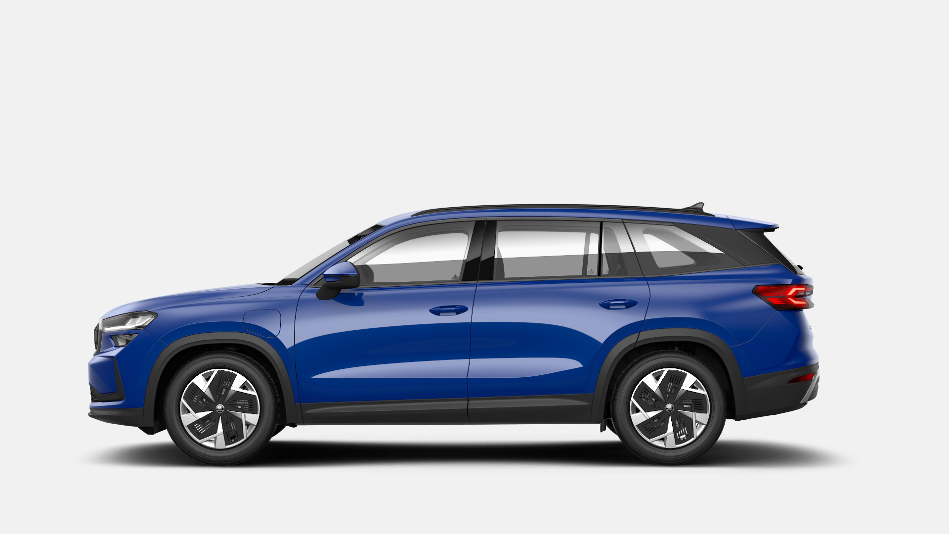 Blauer Skoda Kodiaq von der Seite