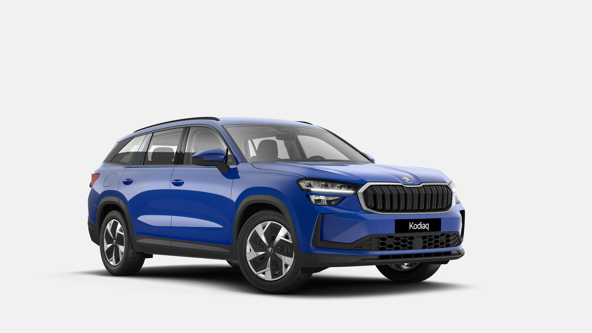 Blauer Skoda Kodiaq von vorn
